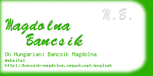 magdolna bancsik business card